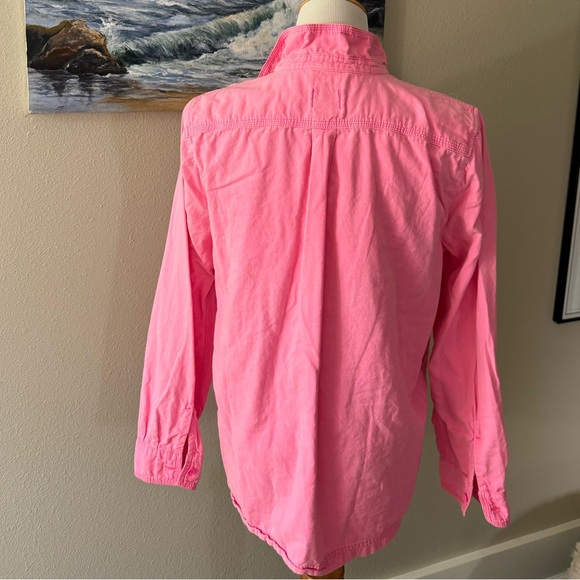 J. Crew size large soft-washed neon pink popover - Picture 2 of 5